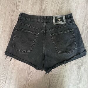 Vintage Versace cut off denim shorts size 28